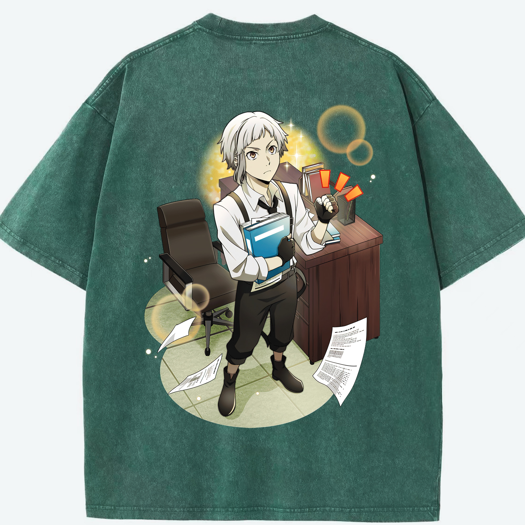 （画像用） 文豪ストレイドッグス Bungo Stray Dogs 綿100% ヴィンテージ風 半袖Tシャツ（背面プリント）